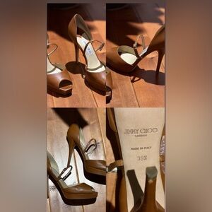 Jimmy Choo Authentic Jimmy Choo Open Toe London Pump Heel Patent 39.5